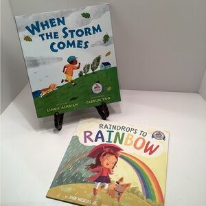 When the Storm Comes & Raindrops to Rainbows, Children's Picture Book. New